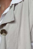 Made in Italy Cooper Needlecord Cap Sleeve Jacket Stone